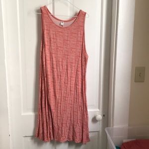 Orange & white striped dress